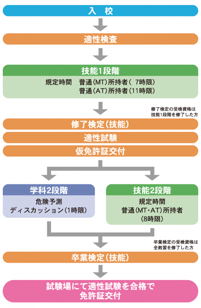 中型自動車免許取得の流れ